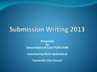 Submission Writing 2013