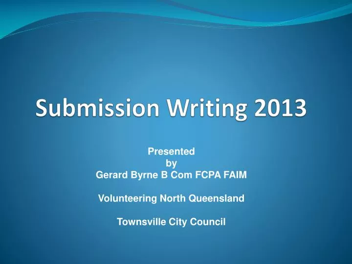 submission writing 2013