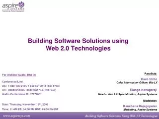 Building Software Solutions using Web 2.0 Technologies