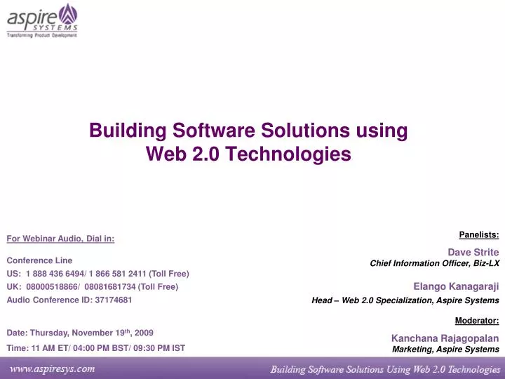 building software solutions using web 2 0 technologies