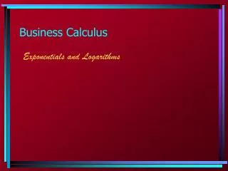 Business Calculus