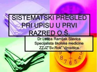 sistematski pregled pri upisu u prvi razred o
