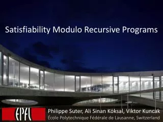 Satisfiability Modulo Recursive Programs