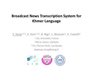 Broadcast News Transcription System for Khmer Language