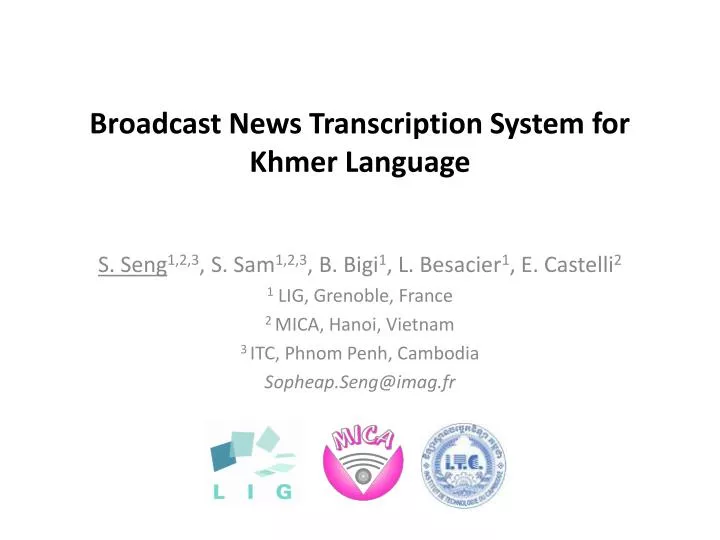 broadcast news transcription system for khmer language