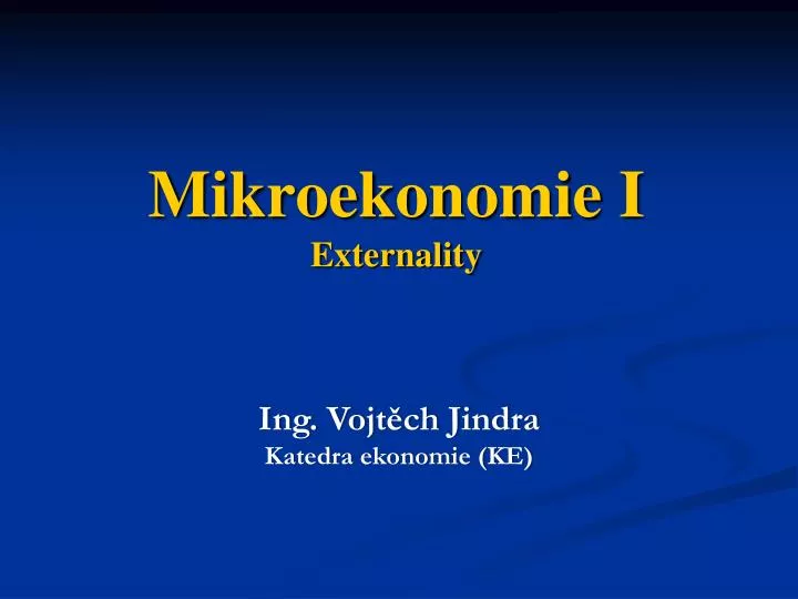 mikroekonomie i externality