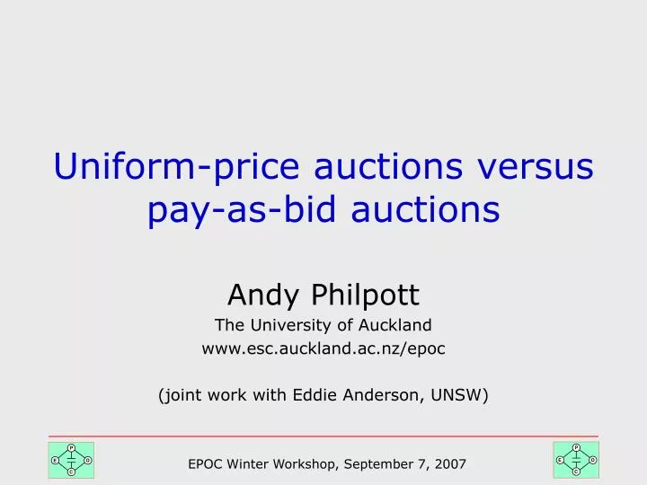 uniform price auctions versus pay as bid auctions