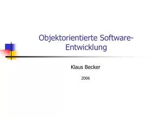 objektorientierte software entwicklung