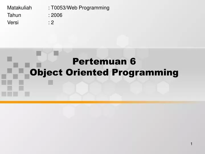 pertemuan 6 object oriented programming