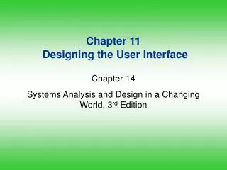 Chapter 11 Designing the User Interface