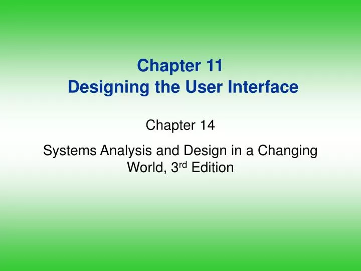 chapter 11 designing the user interface