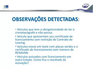observa es detectadas