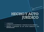 HECHO Y ACTO JURÍDICO - slide 1