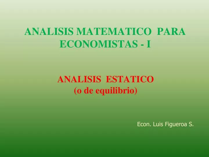analisis matematico para economistas i