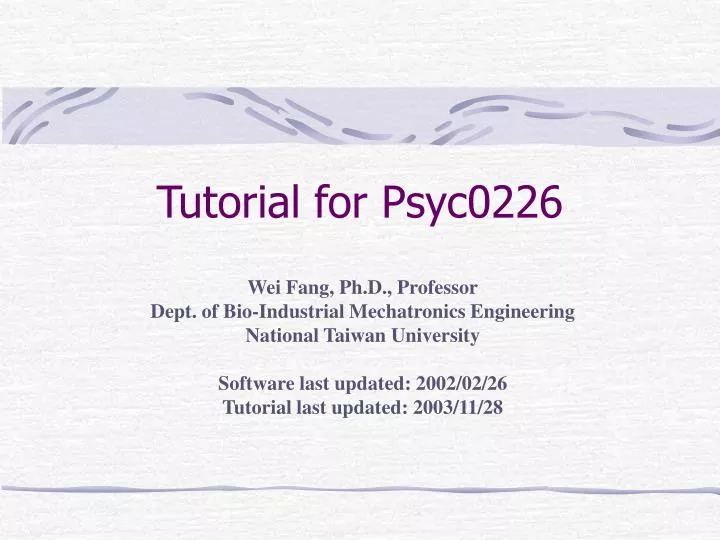 tutorial for psyc0226