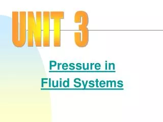 Pressure in Fluid Systems