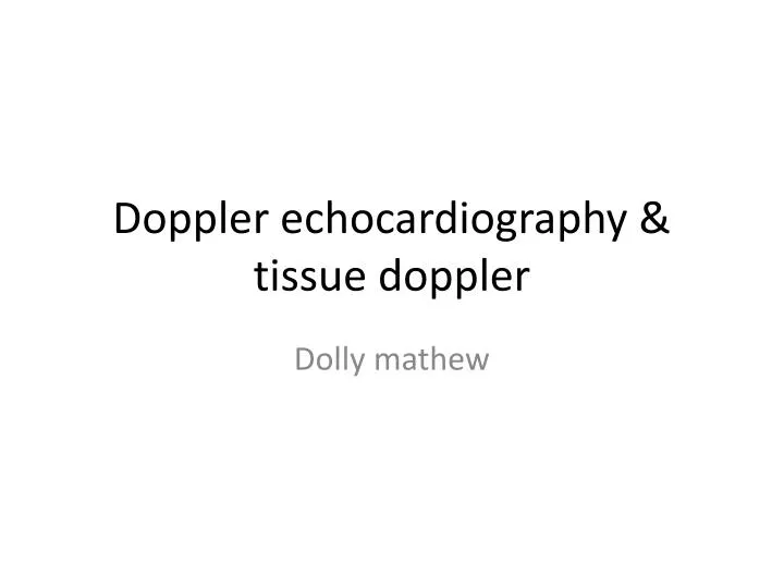 doppler echocardiography tissue doppler