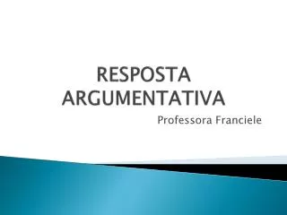 resposta argumentativa