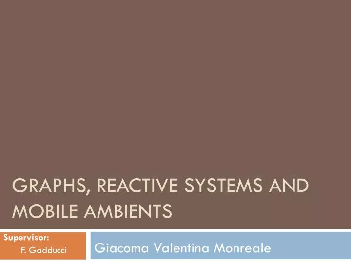 graphs reactive systems and mobile ambients