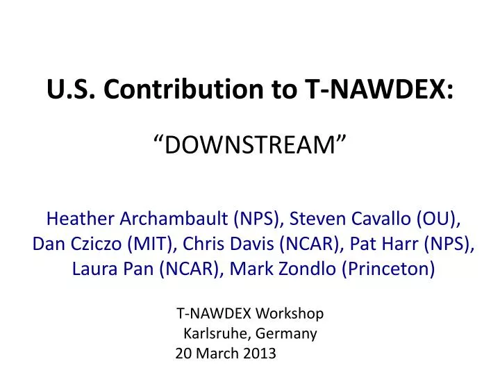 u s contribution to t nawdex downstream