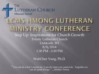 LCMS Hmong Lutheran Ministry conference
