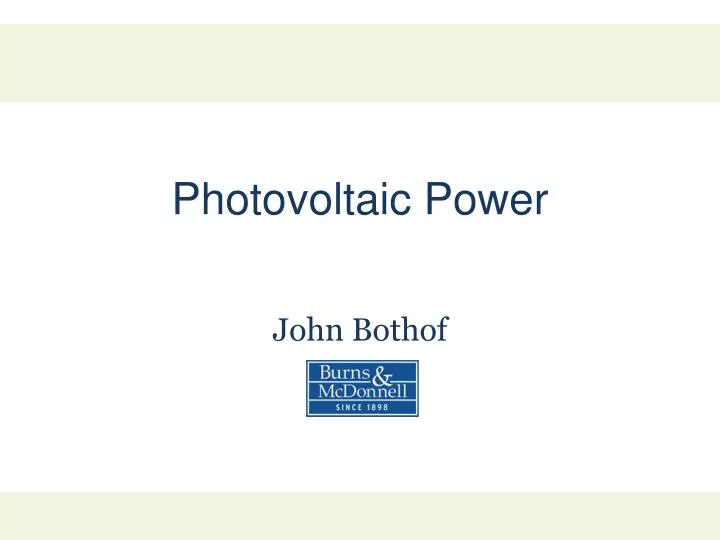 photovoltaic power