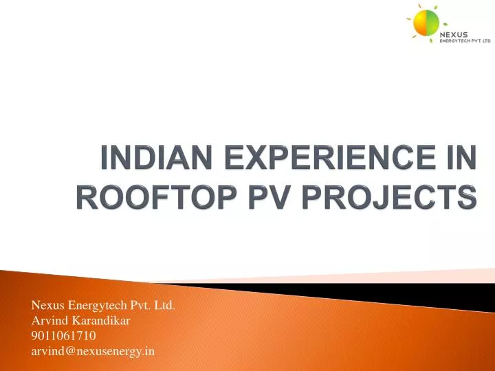 indian experience in rooftop pv projects