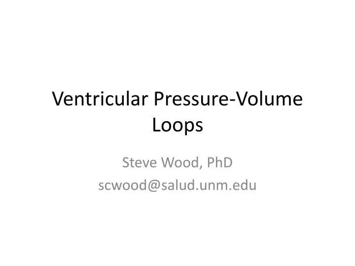 ventricular pressure volume loops