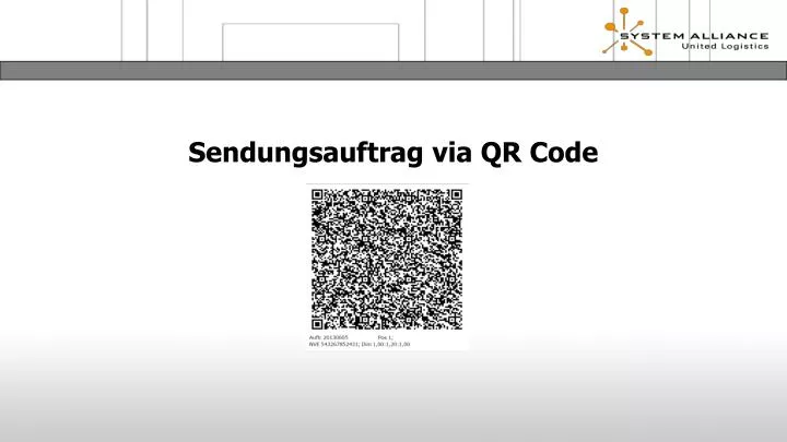 sendungsauftrag via qr code