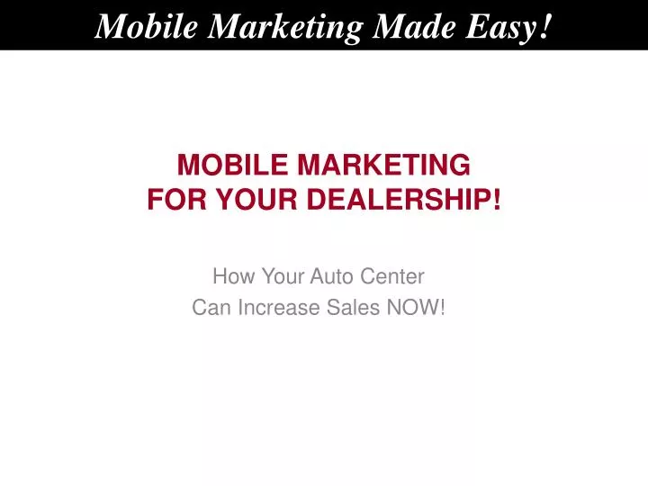 mobile marketing for your dealership