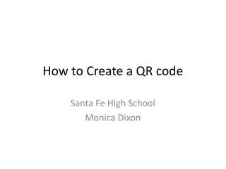 How to Create a QR code