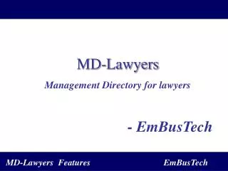 MD-Lawyers Management Directory for lawyers