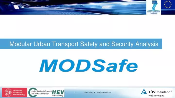 modular urban transport safety and security analysis