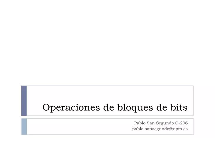 operaciones de bloques de bits