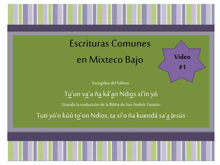 escrituras comunes en mixteco bajo