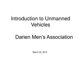 Introduction to Unmanned Vehicles