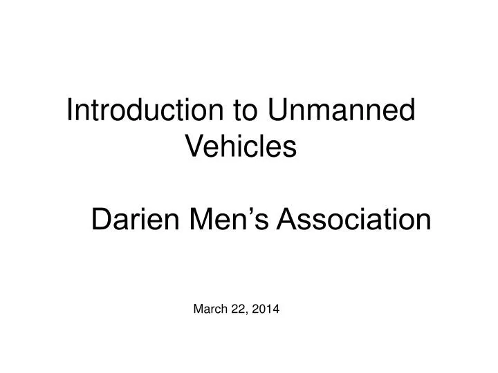 introduction to unmanned vehicles