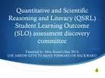 Recommendations for Assessing Quantitative and Scientific Reasoning and Literacy (QSRL) - slide 1