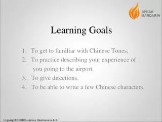 Learning Goals