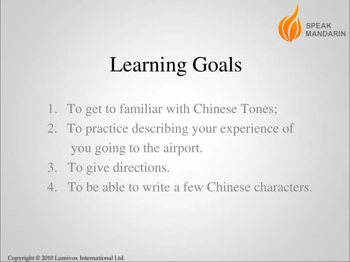 learning goals