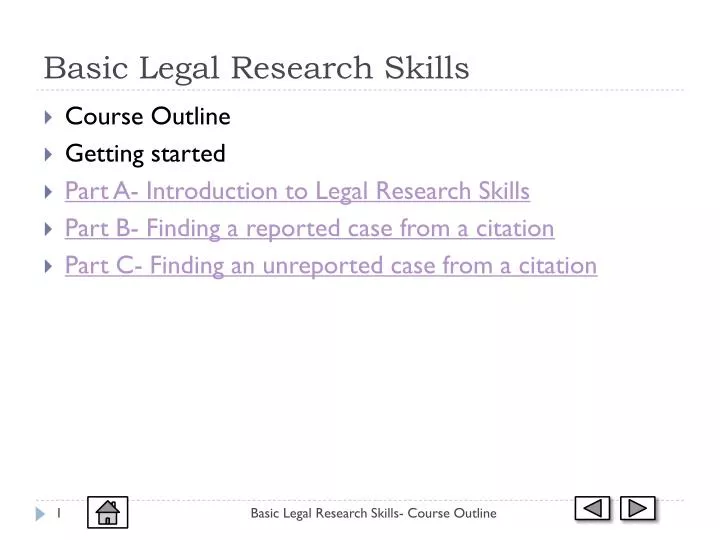 basic legal research skills