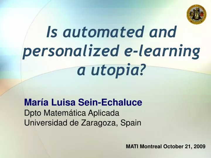 is automated and personalized e learning a utopia