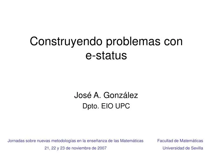 construyendo problemas con e status