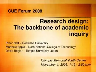 Research design: The backbone of academic inquiry