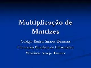 multiplica o de matrizes