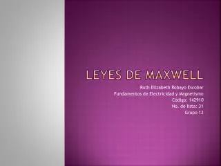leyes de maxwell