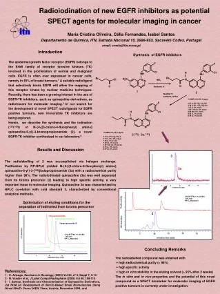 Radioiodination of new EGFR inhibitors as potential SPECT agents for molecular imaging in cancer