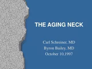 THE AGING NECK