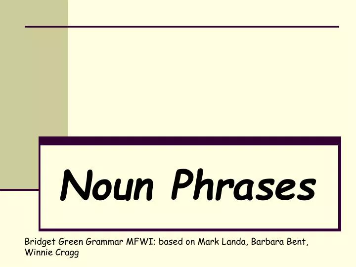 noun phrases