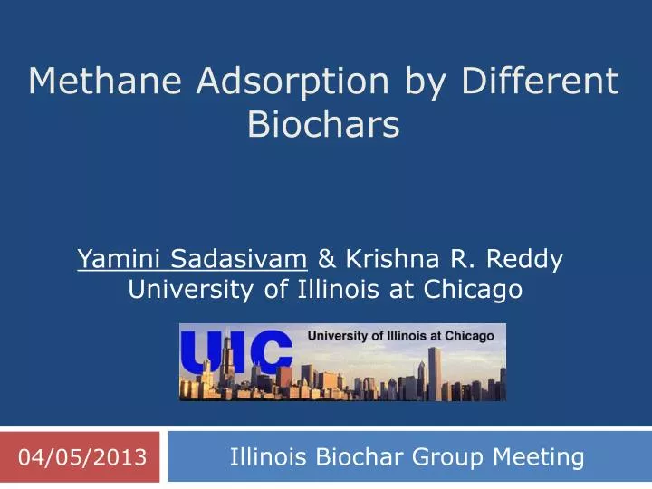 methane adsorption by different biochars